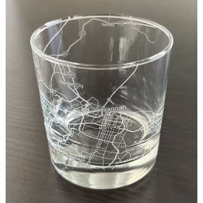 Rocks Whiskey Old Fashioned 11oz Glass Urban City Map Savannah Georgia