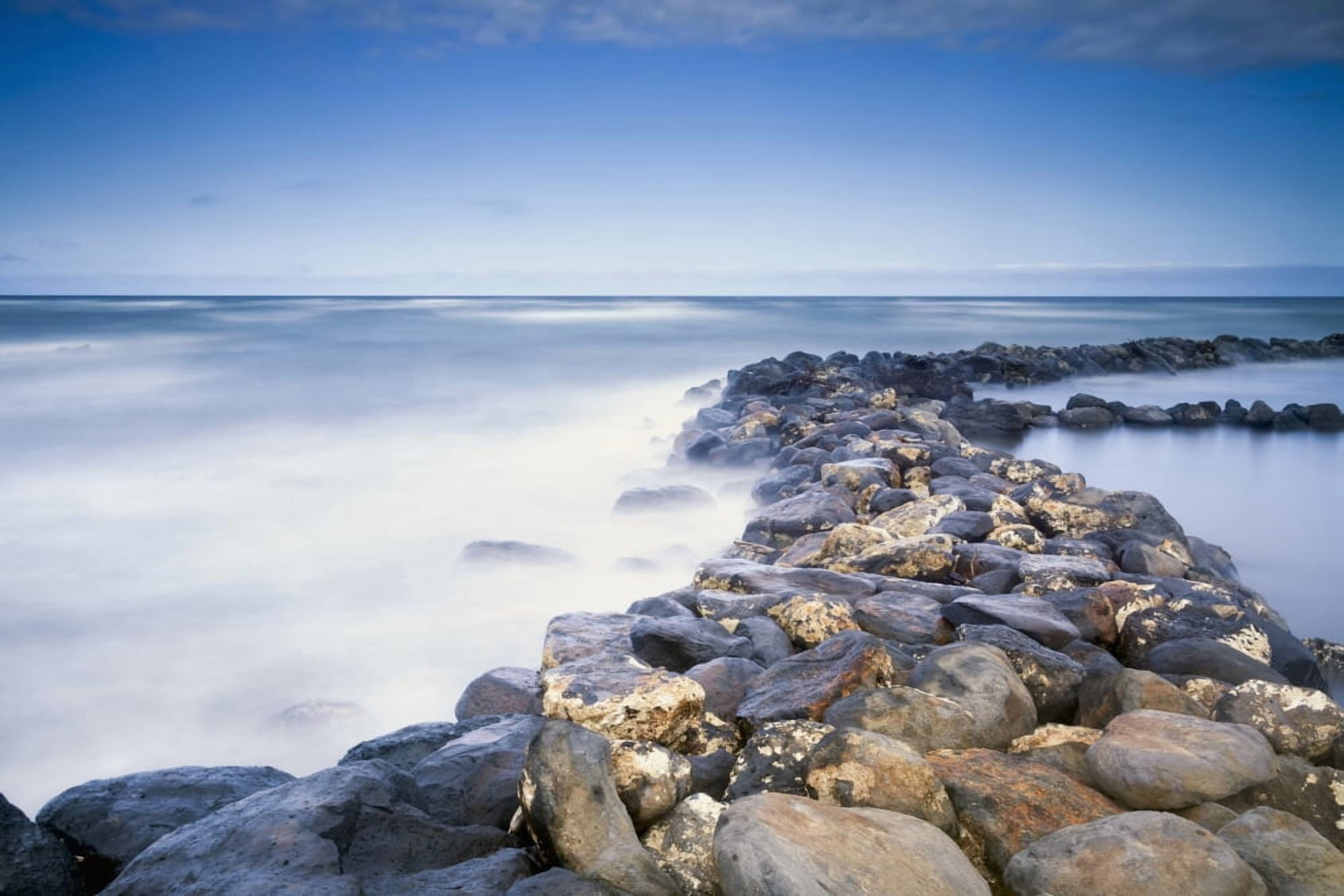 Rocks along the coast of Lydgate Beach Park Lydgate Kauai Hawaii United States of America Canvas Art - Ian Ludwig Design Pics (38 x 24)
