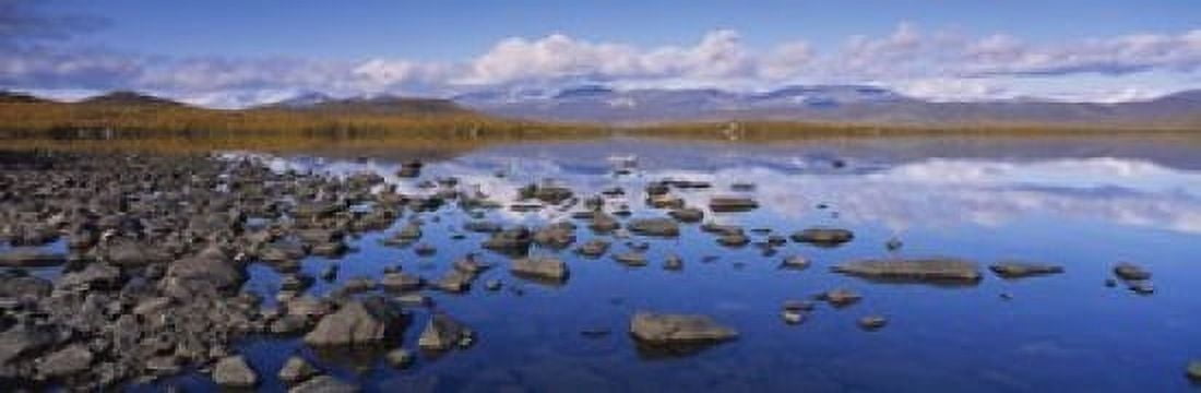 Rocks and pebbles in a lake Torne Lake Lapland Sweden Canvas Art - Panoramic Images (18 x 6)