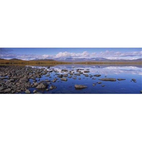 Rocks and pebbles in a lake Torne Lake Lapland Sweden Poster Print by - 36 x 12
