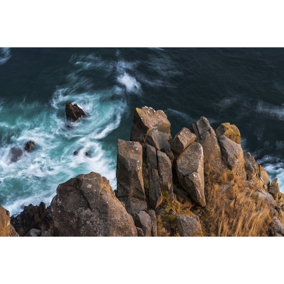 Rocks and surf are spectacular at Oswald West State Park Oregon United States of America Canvas Art - Robert L Potts Design Pics (38 x 24)