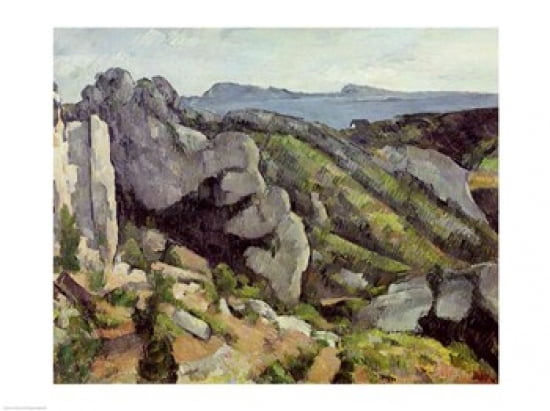 Rocks at LEstaque Canvas Art - Paul Cezanne (24 x 18)
