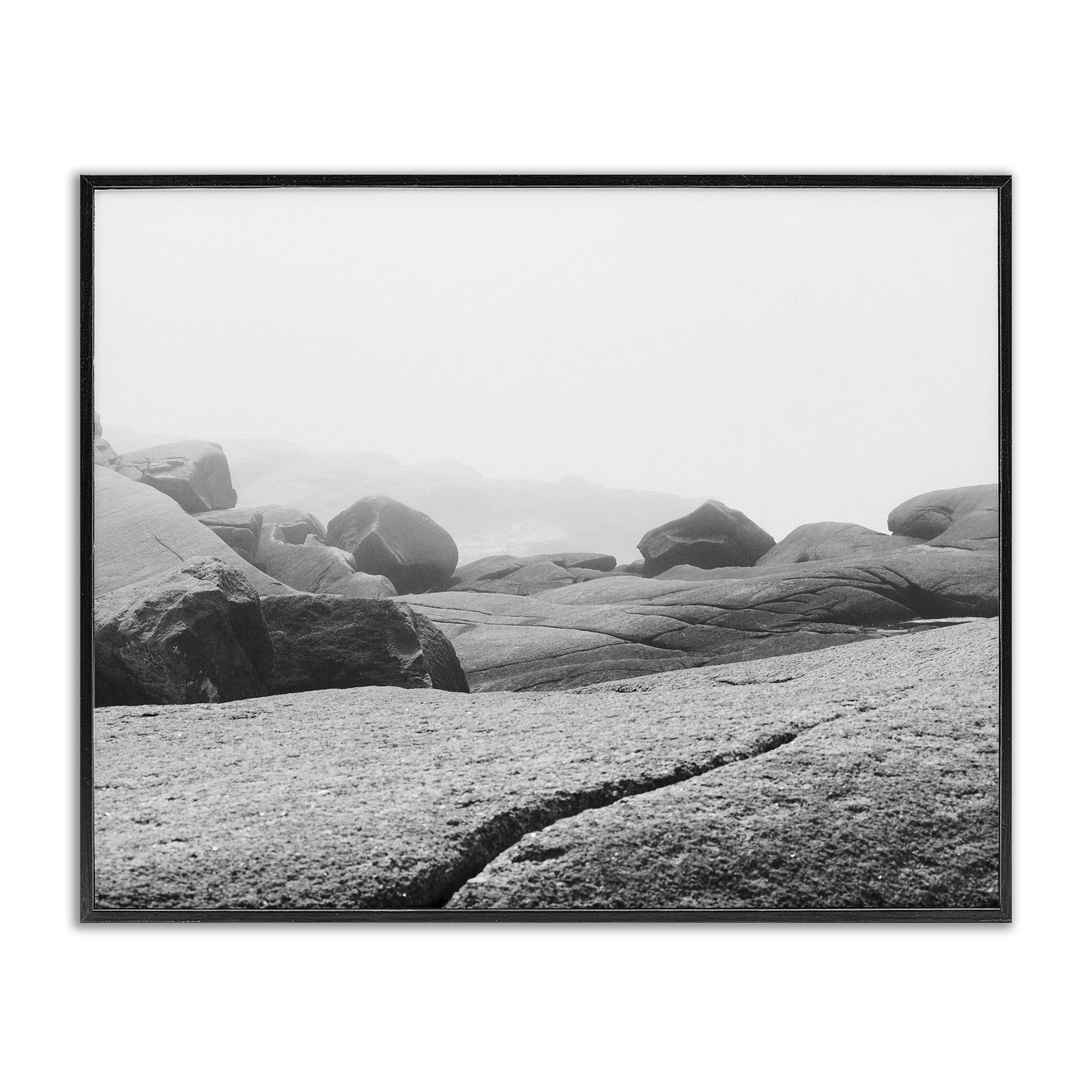 Rocks at Peggy's Cove Black Framed Giclee Art, design by Clive Branson