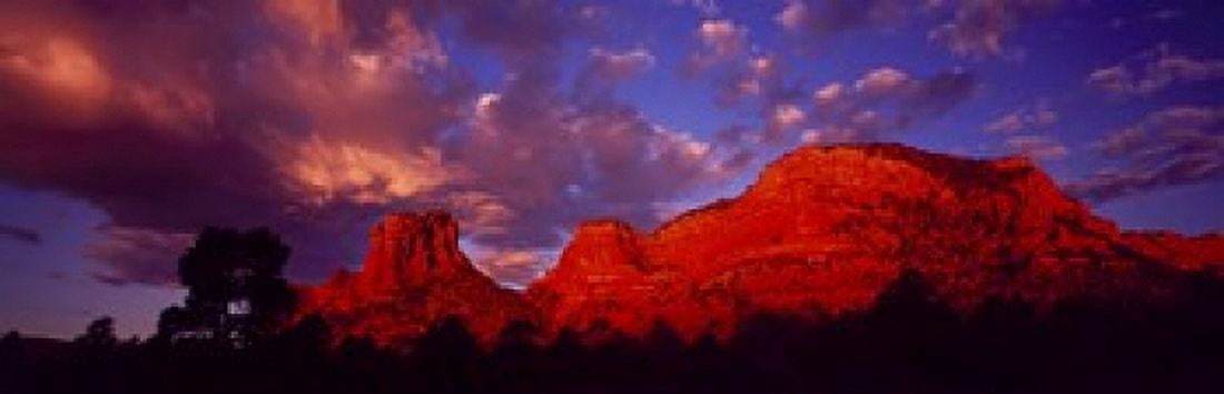 Rocks at Sunset Sedona AZ USA Canvas Art - Panoramic Images (18 x 6)