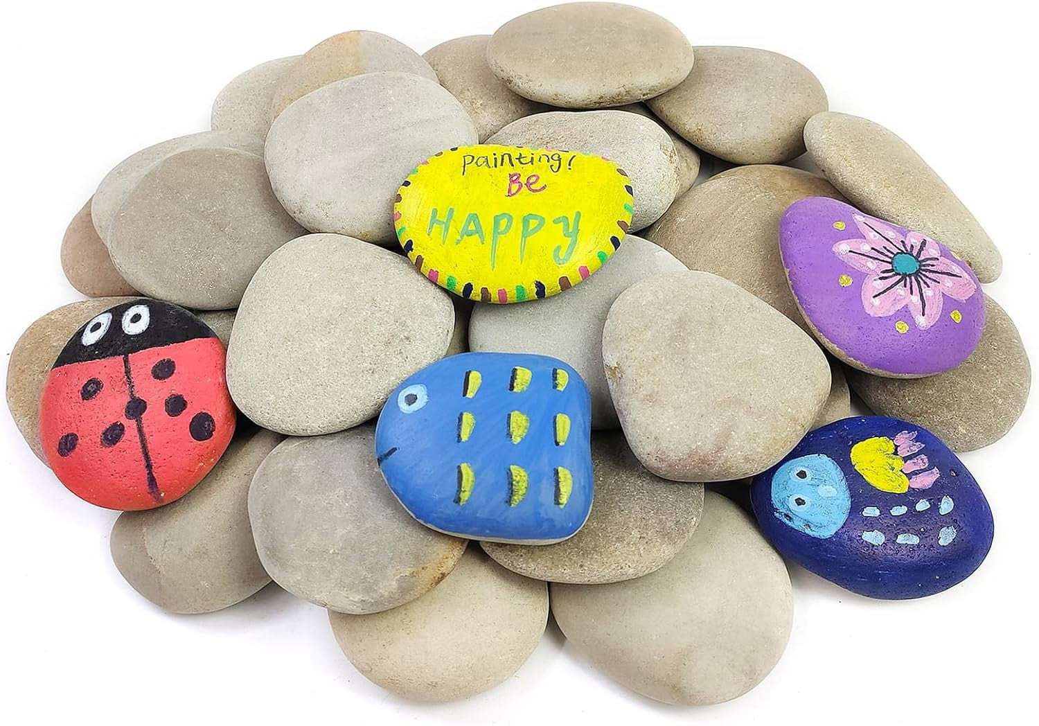 Rocks for Painting, 30PCS Large River Rocks for Painting, 2-3 Inches ...