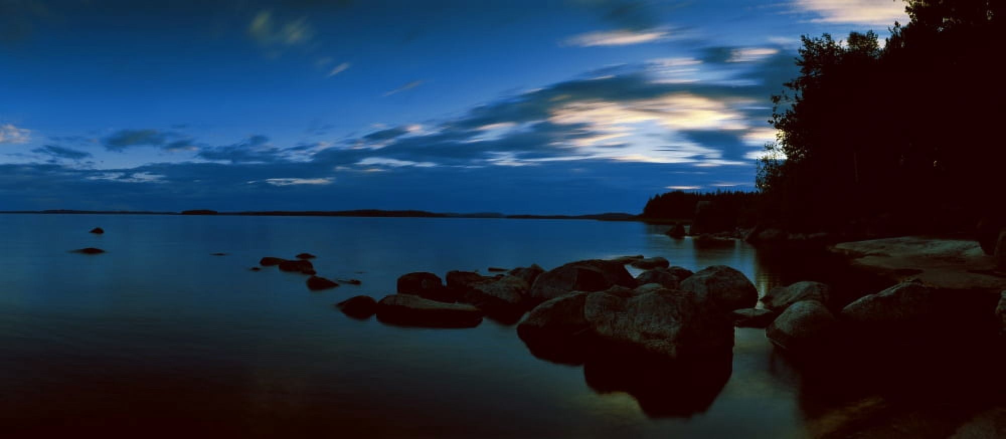 Rocks in the lake Lake Pielinen Lieksa North Karelia Eastern Finland Finland Canvas Art - Panoramic Images (27 x 9)