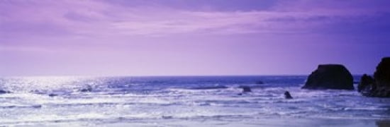 Rocks in the ocean Pacific Ocean Mendocino County California USA Canvas Art - Panoramic Images (36 x 12)