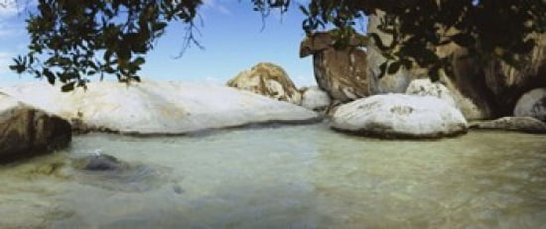 Rocks in water The Baths Virgin Gorda British Virgin Islands Canvas Art - Panoramic Images (15 x 6)
