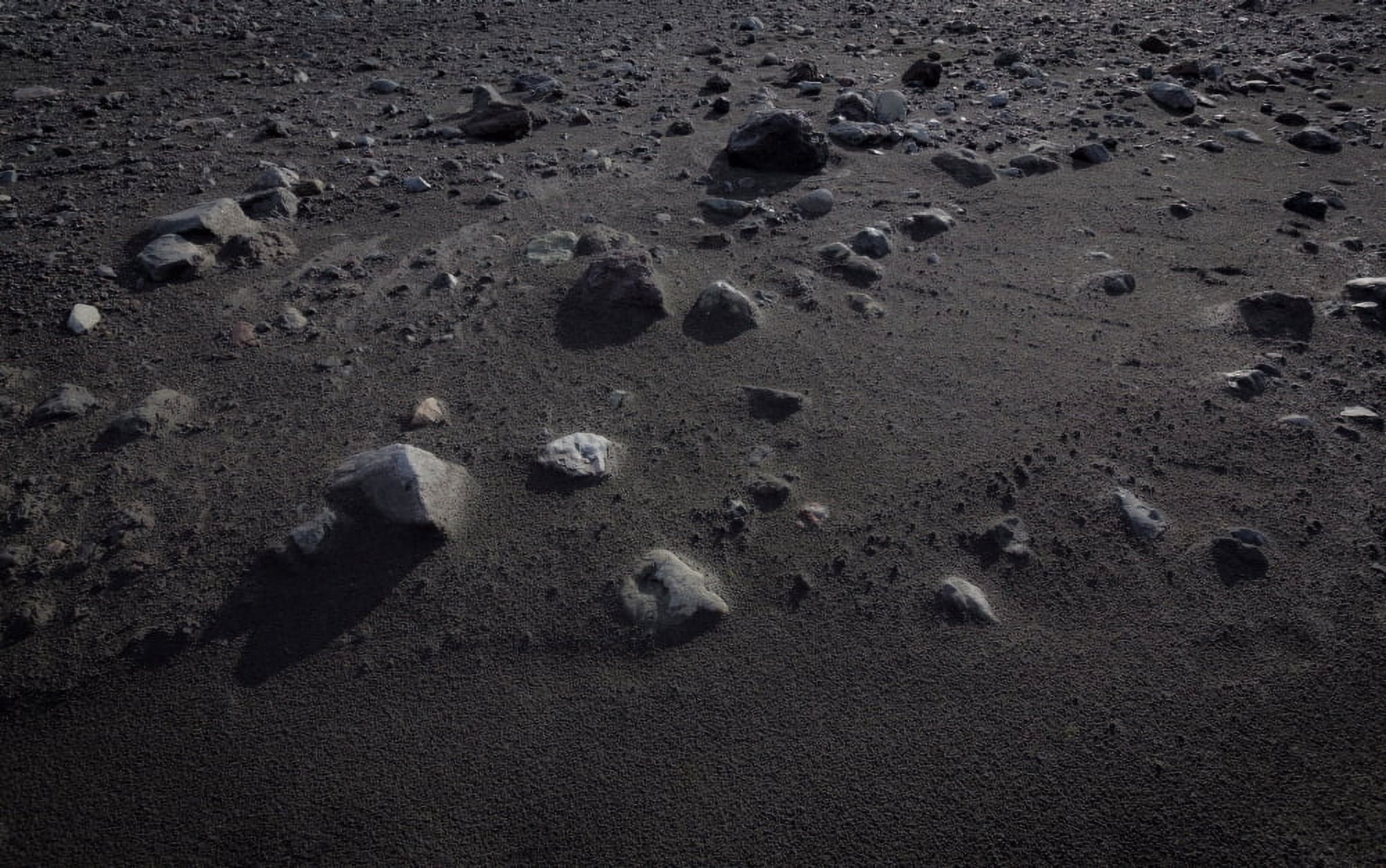 Rocks on Black sands Markarfljotsaurar outwash plain Iceland Canvas Art - Panoramic Images (11 x 17)