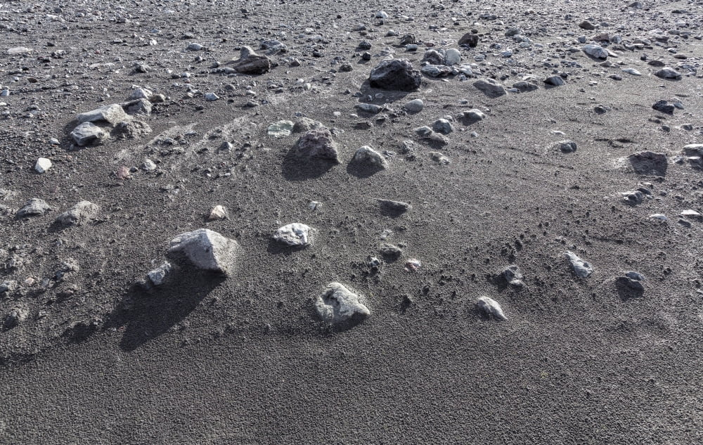 Rocks on Black sands Markarfljotsaurar outwash plain Iceland Canvas Art - Panoramic Images (36 x 12)