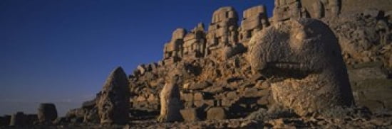 Rocks on a cliff Mount Nemrut Nemrud Dagh Cappadocia Antolia Turkey Canvas Art - Panoramic Images (36 x 12)