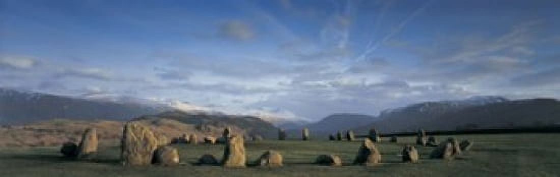 Rocks on a field Castelrigg Stone Circle Keswick Lake district England Canvas Art - Panoramic Images (18 x 6)