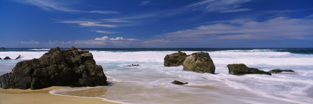 Rocks on the beach Big Sur California USA Canvas Art - Panoramic Images (27 x 9)