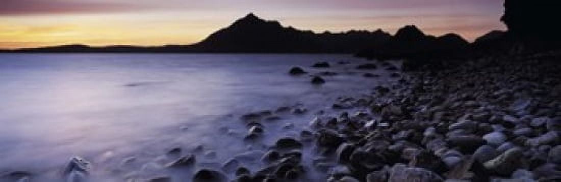 Rocks on the beach Elgol Beach Elgol looking towards Cuillin Hills Isle Of Skye Scotland Canvas Art - Panoramic Images (18 x 6)