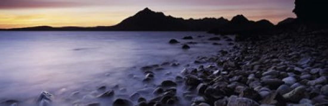 Rocks on the beach Elgol Beach Elgol looking towards Cuillin Hills Isle Of Skye Scotland Canvas Art - Panoramic Images (36 x 12)