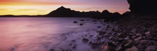 Rocks on the beach Elgol Beach Elgol looking towards Cuillin Hills Isle Of Skye Scotland Canvas Art - Panoramic Images (36 x 12)