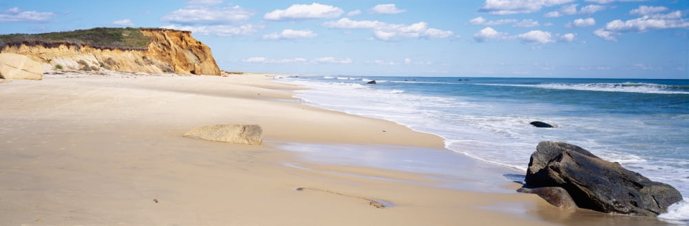 Rocks on the beach Lucy Vincent Beach Chilmark Marthas Vineyard Massachusetts USA Canvas Art - Panoramic Images (27 x 9)