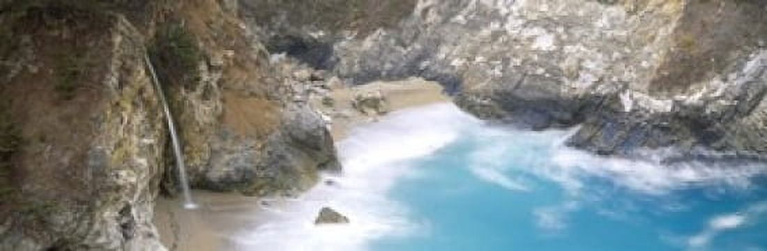 Rocks on the beach McWay Falls Julia Pfeiffer Burns State Park Monterey County Big Sur California USA Canvas Art - Panoramic Images (18 x 6)