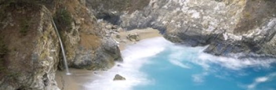 Rocks on the beach McWay Falls Julia Pfeiffer Burns State Park Monterey County Big Sur California USA Canvas Art - Panoramic Images (36 x 12)