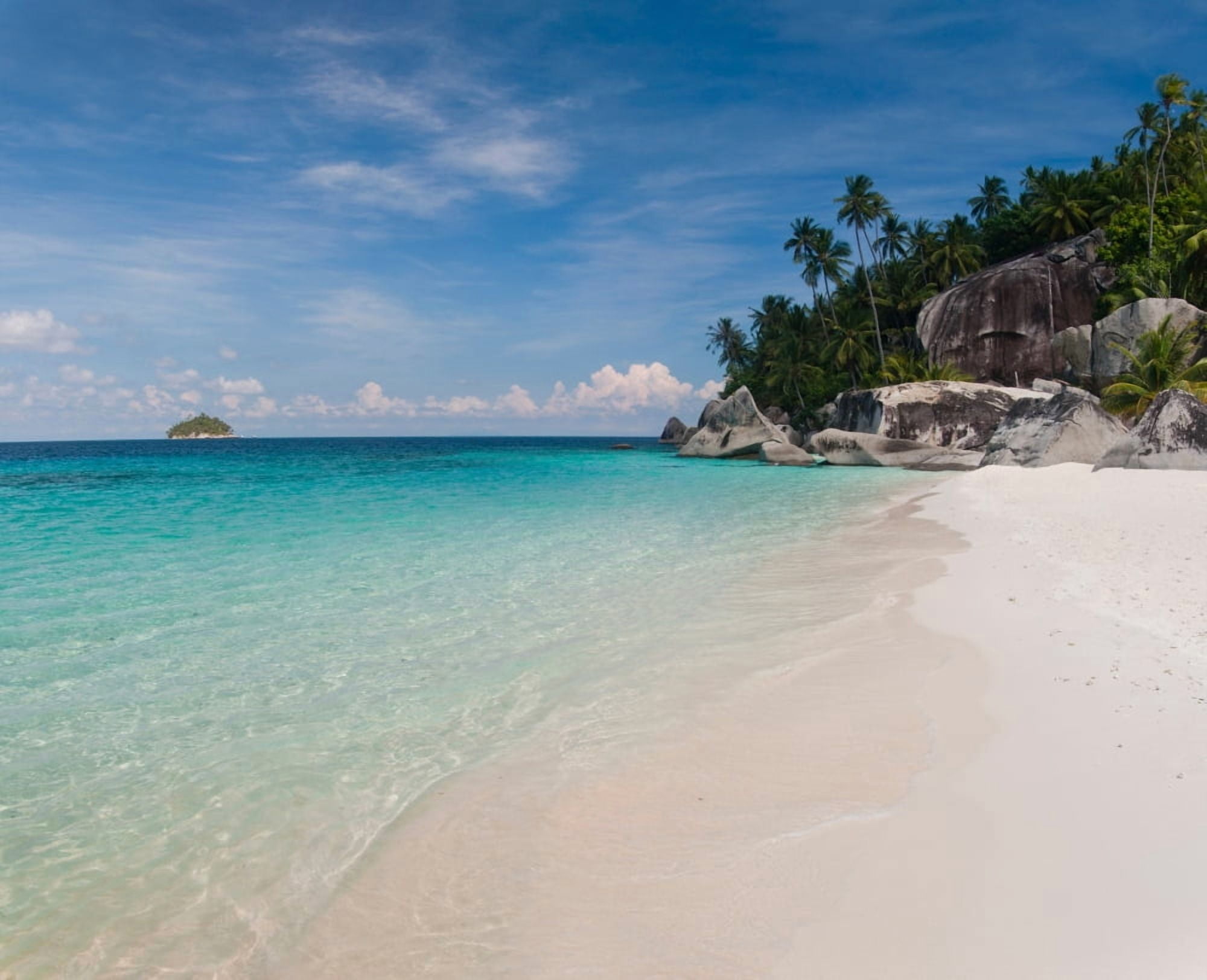 Rocks on the beach Pulau Dayang Beach Malaysia Canvas Art - Panoramic Images (29 x 36)