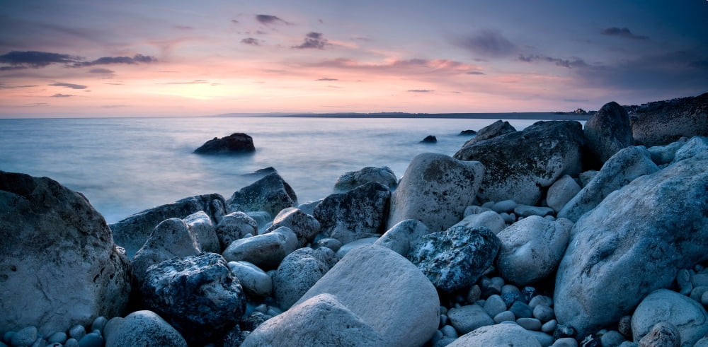 Rocks on the coast Dorset England Canvas Art - Panoramic Images (36 x 12)