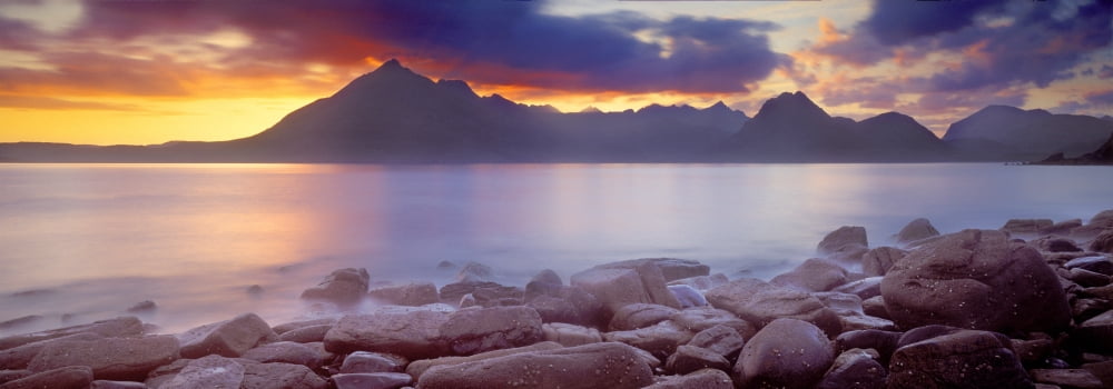 Rocks on the coast Elgol Loch Scavaig Isle of Skye Scotland Canvas Art - Panoramic Images (35 x 12)