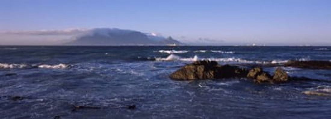 Rocks in the sea with Table Mountain Bloubergstrand Table Mountain Cape Town Western Cape Province Republic of South Africa Canvas Art - Panoramic Images (18 x 7)