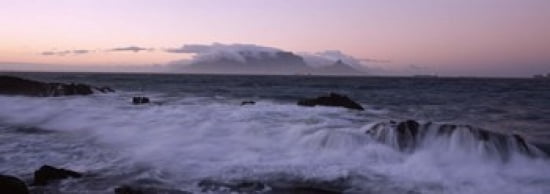 Rocks in the sea with Table Mountain Bloubergstrand Table Mountain Cape Town Western Cape Province Republic of South Africa Canvas Art - Panoramic Images (36 x 13)