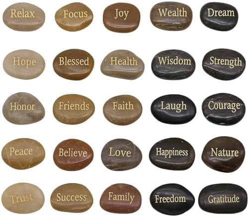 Weak Rocks Words Rocks with Inspirational Words, 25 Different Words Encouragement ...