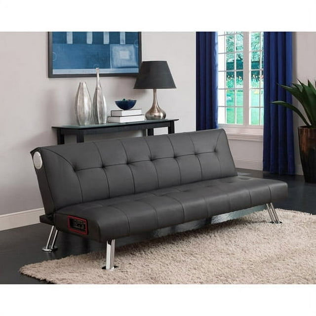 Rockstar Bluetooth Futon with Speakers, Black