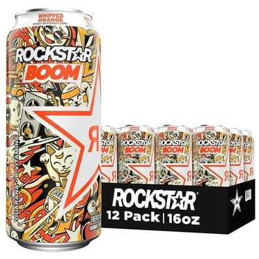 Rockstar Boom Whipped Orange Energy Drink, 16 fl oz, 12 Pack Cans