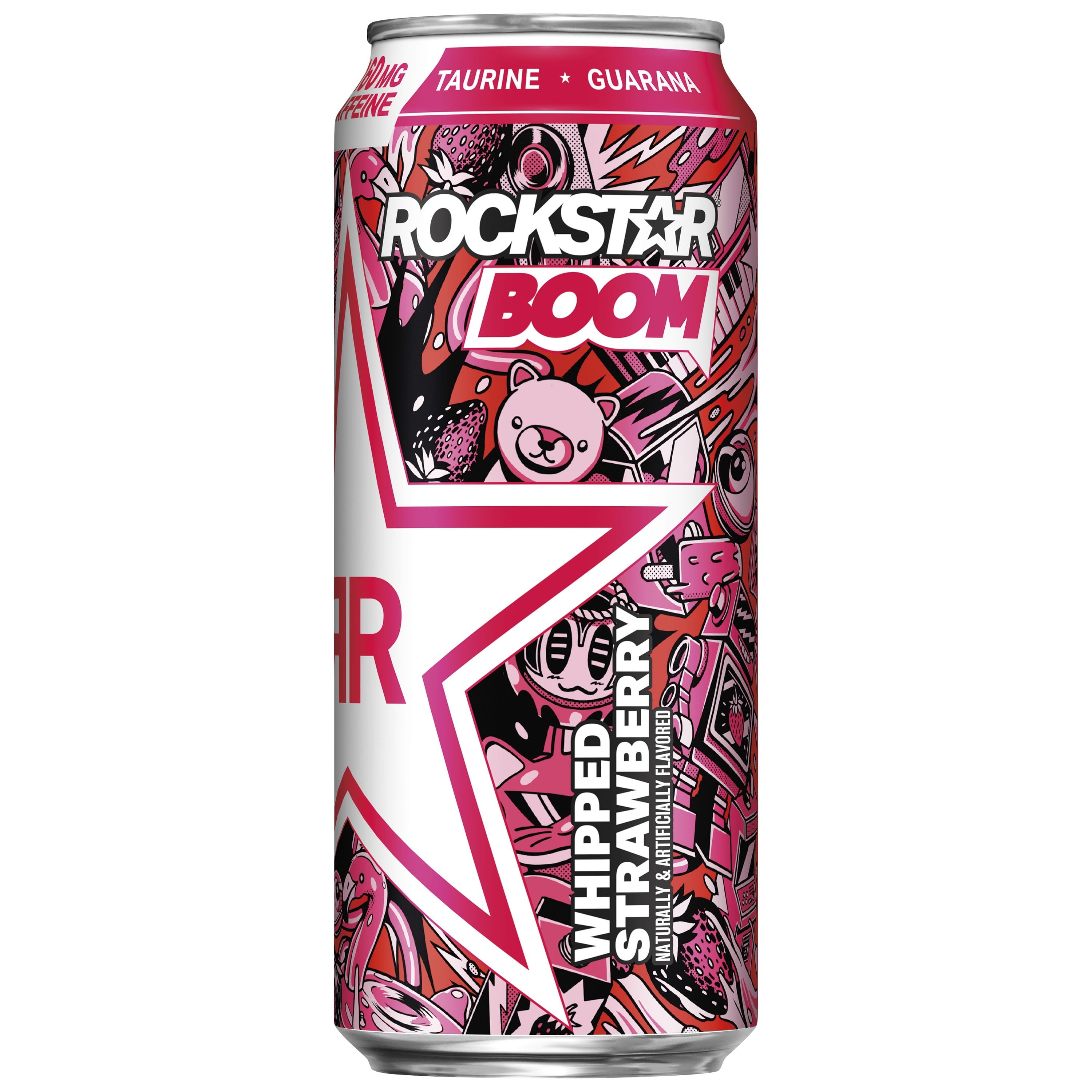Rockstar Boom Whipped Strawberry Energy Drink, 16 fl oz Can