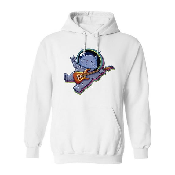 Rockstar Cat Hoodie Men -Image by Shutterstock, Male x-Large