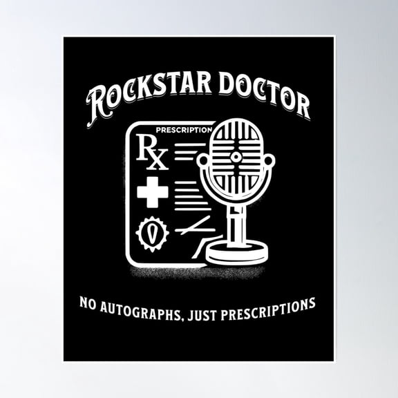 Rockstar Doctor No Autographs Just Prescriptions Poster Wall Art Modern Wall Decor