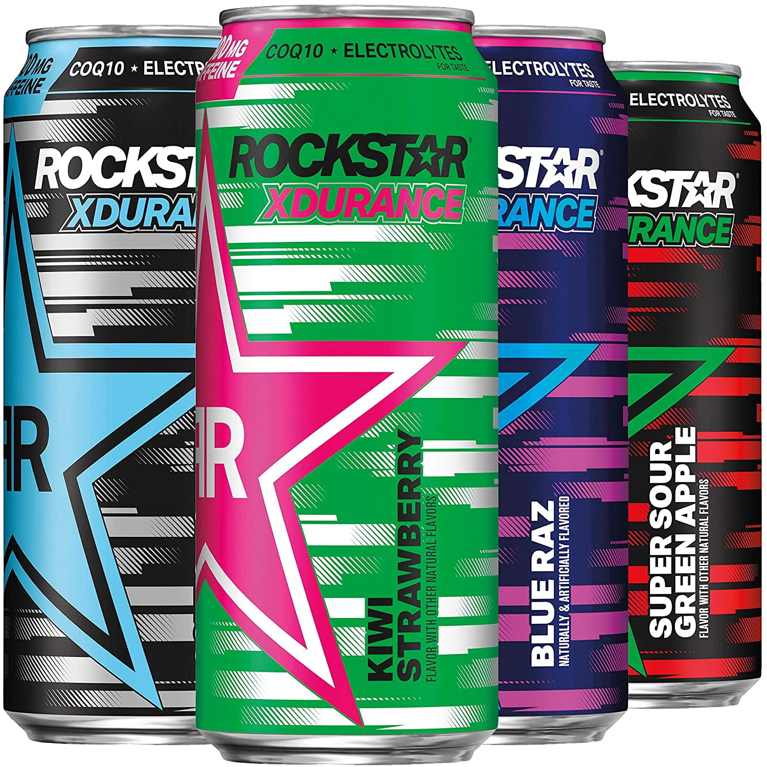 Rockstar Energy Drink 4 Flavor Xdurance 300mg Caffeine Variety