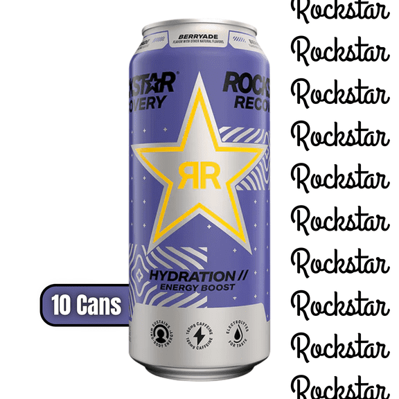 Rockstar Energy Drink Berryade 16oz Can Fruity Flavor & Powerful Energy