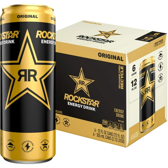 Rockstar Energy Drink Original 12 fl Oz, 6 Count Cans