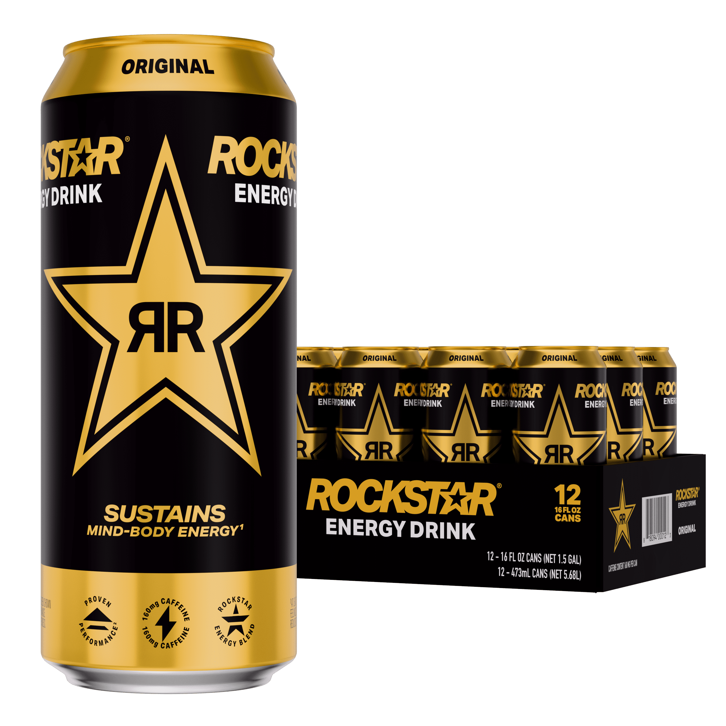 Rockstar Original Energy Drink, 16 fl oz, 12 Pack Cans - Walmart.com