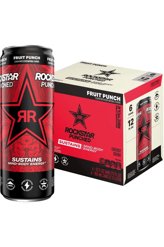 Punched Energy Drink Fruit Punch 12 fl Oz 6 Count Cans