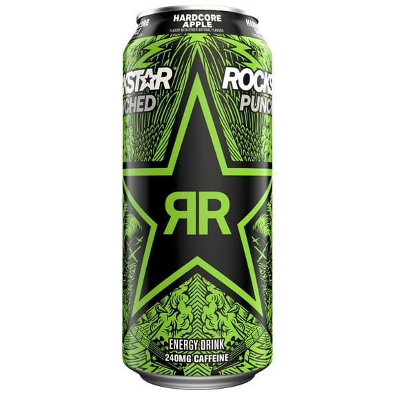 Rockstar Punched Energy Drink Hardcore Apple Flavor, 16 fl oz Can