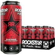 Rockstar Punched Fruit Punch Energy Drink, 16 fl oz, 12 Pack Cans