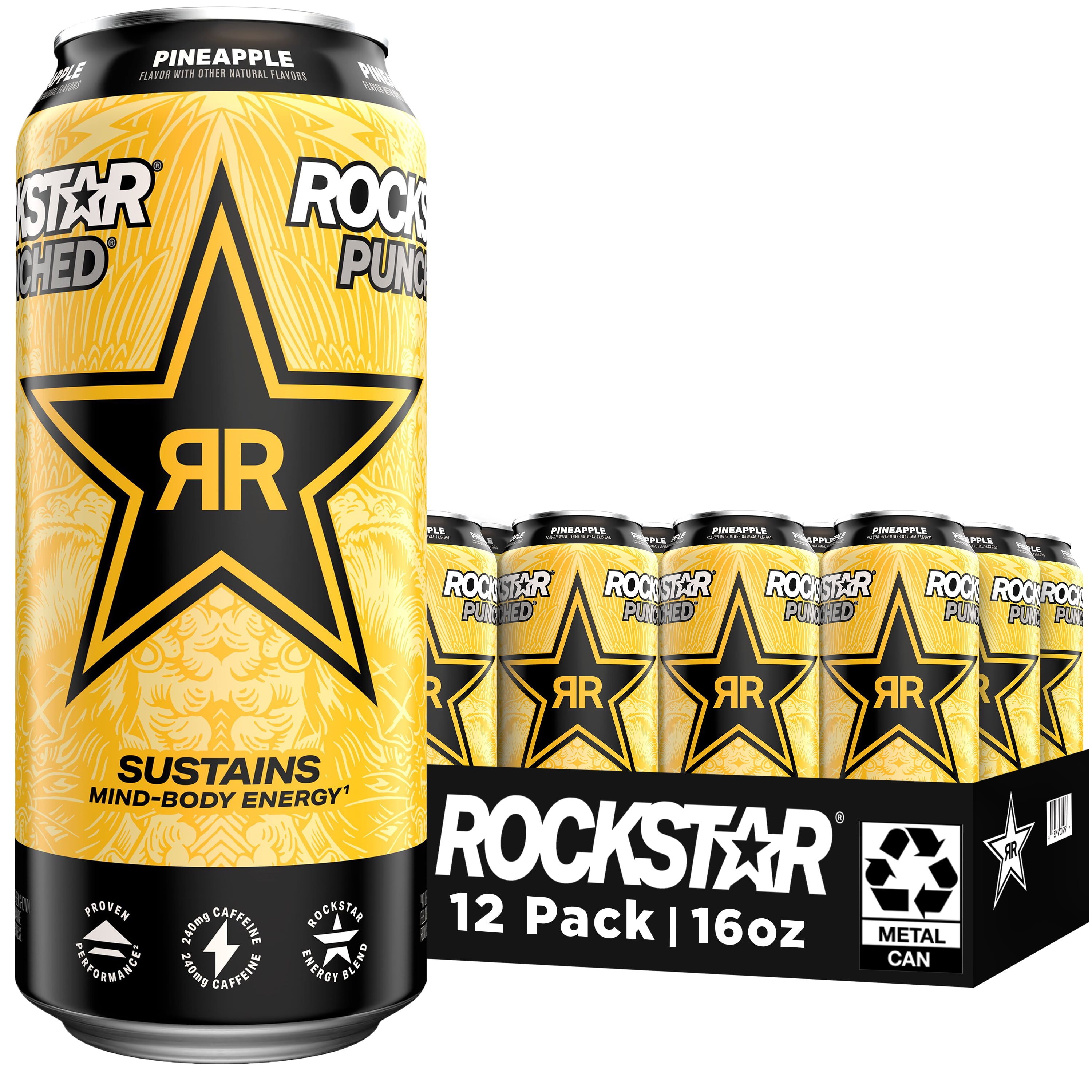 Rockstar Punched 16oz Energy Drink, Fruit Punch, 12 Pack Rockstar Punched 16oz Energy Drink, Fruit Punch, 12 Pack