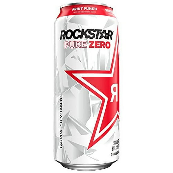 Rockstar Pure Zero Fruit Punch, 16 Fl Oz Can