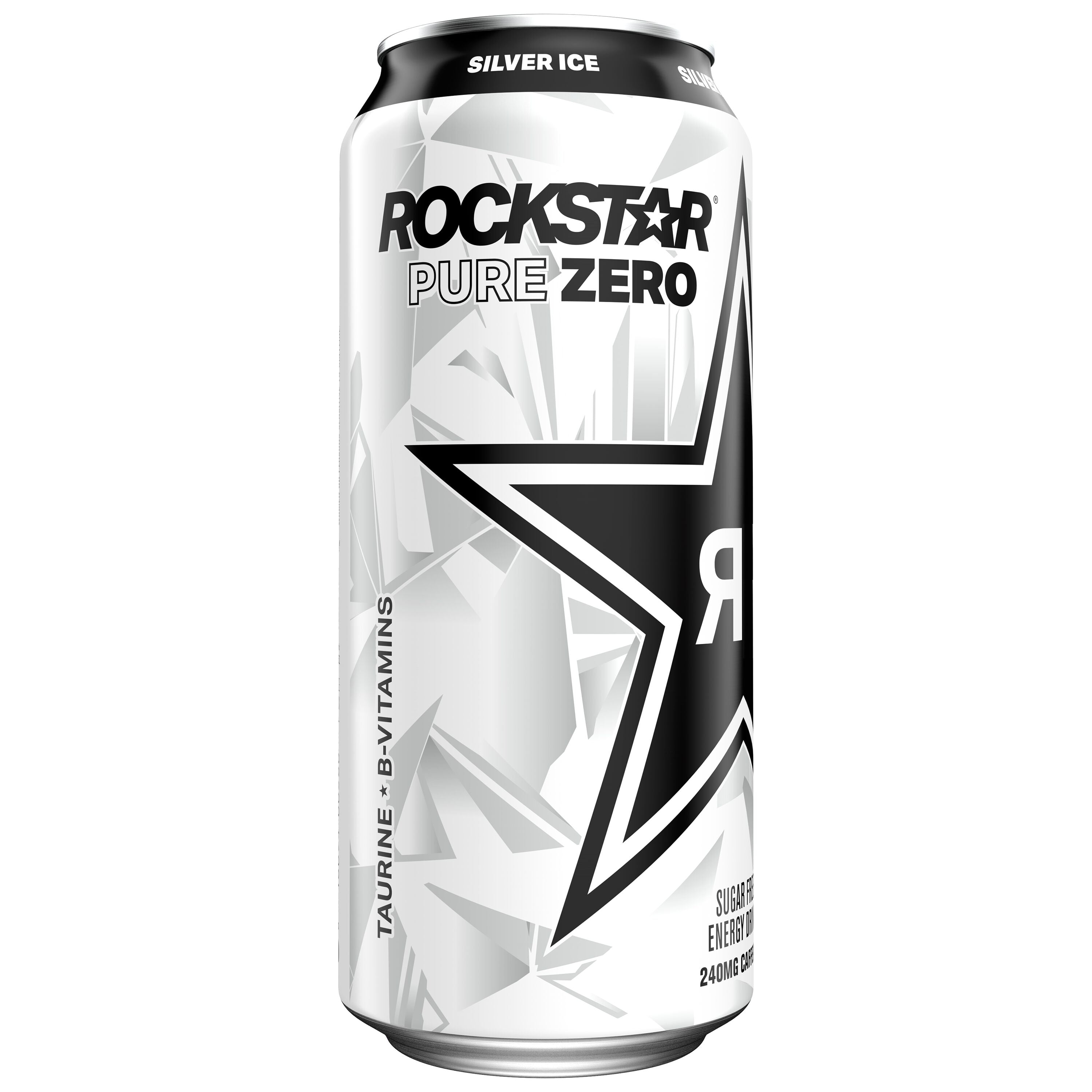 Rockstar Pure Zero Sugar Silver Ice Energy Drink, 16 oz Can