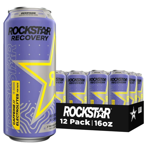 Rockstar Recovery Berryade Energy Drink, 16 fl oz, 12 Pack Cans