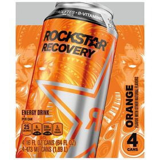 Rockstar Recovery Energy Drink Orange 16 fl oz 4 Count Cans