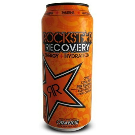 Rockstar Recovery Hydration Orange Energy Drink, 16 Ounce (16 Cans)