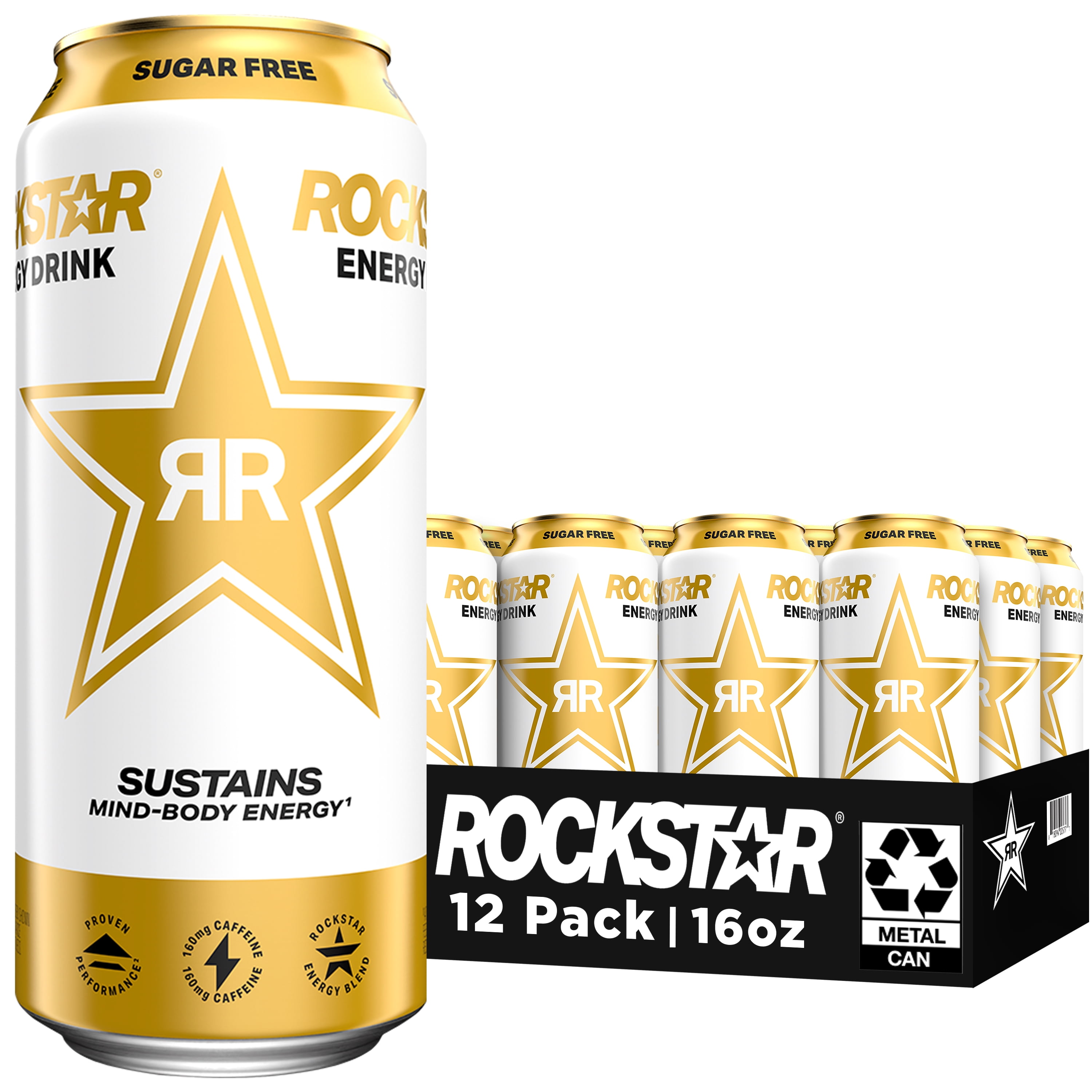 Rockstar Sugar Free Energy Drink, 16 fl oz, 12 Pack Cans