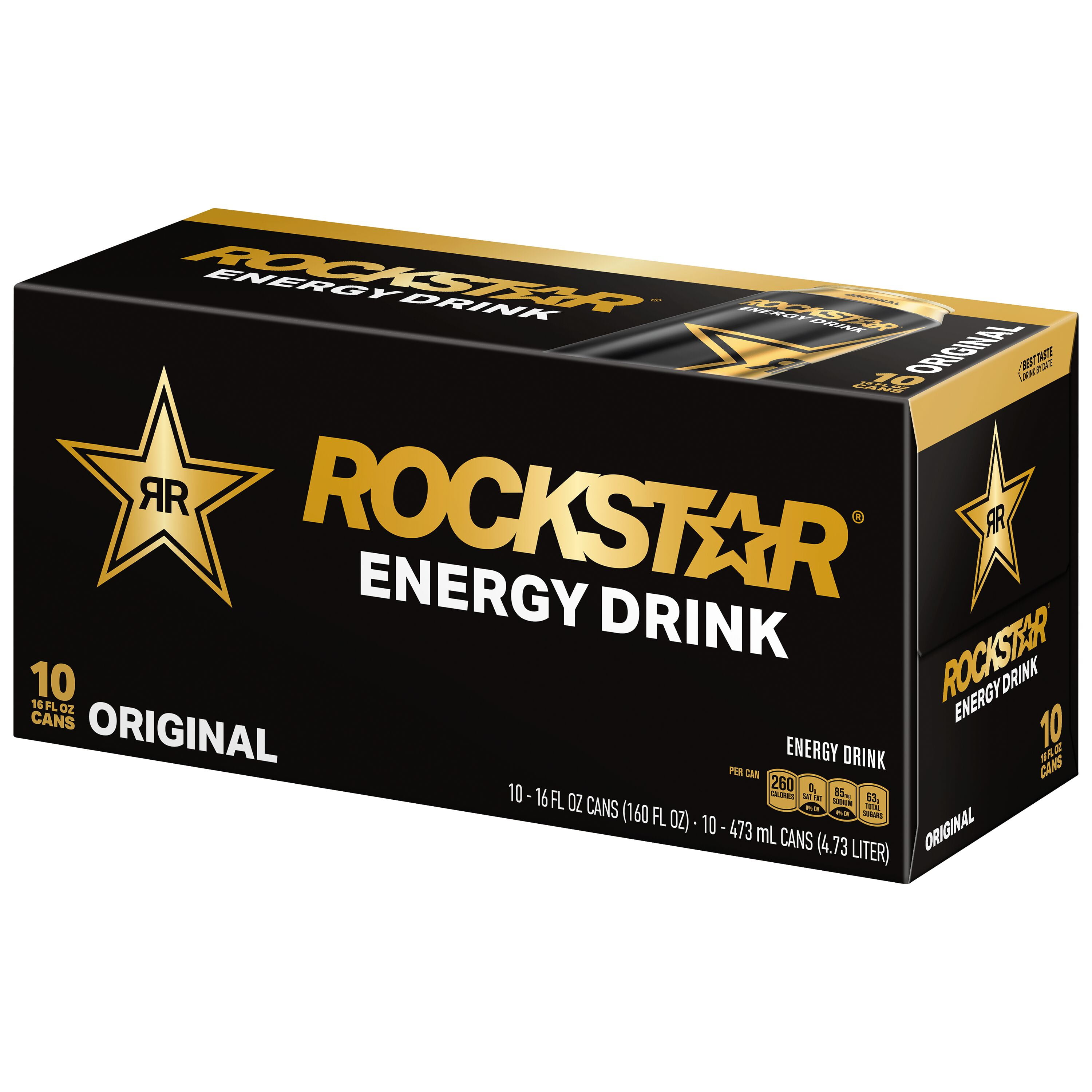 ROCKSTAR Energy Drink Goût Fraise et Citron Vert - Lot de 12x50cl