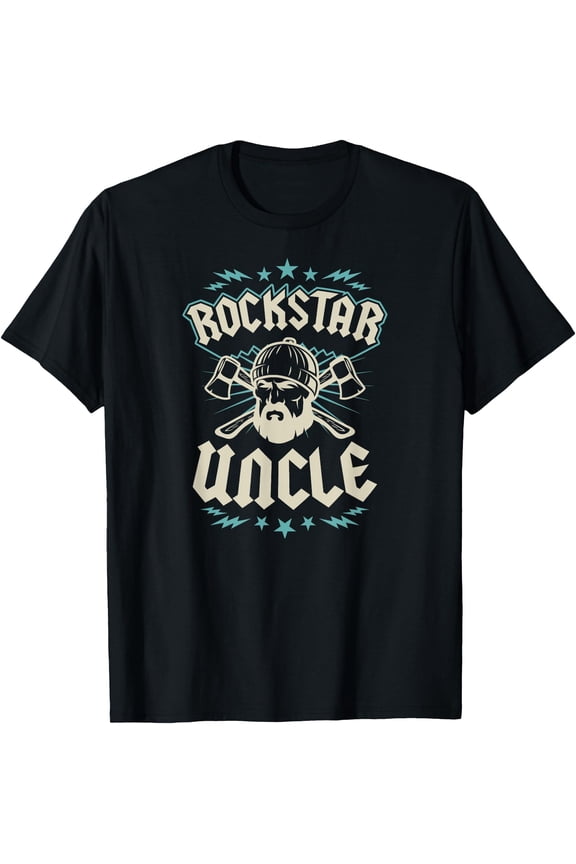 Rockstar Uncle With Beard Lumberjack Uncle Style T-Shirt, Unisex T-Shirt